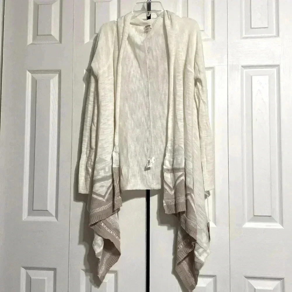 Mossimo cotton cream & tan cardigan sweater